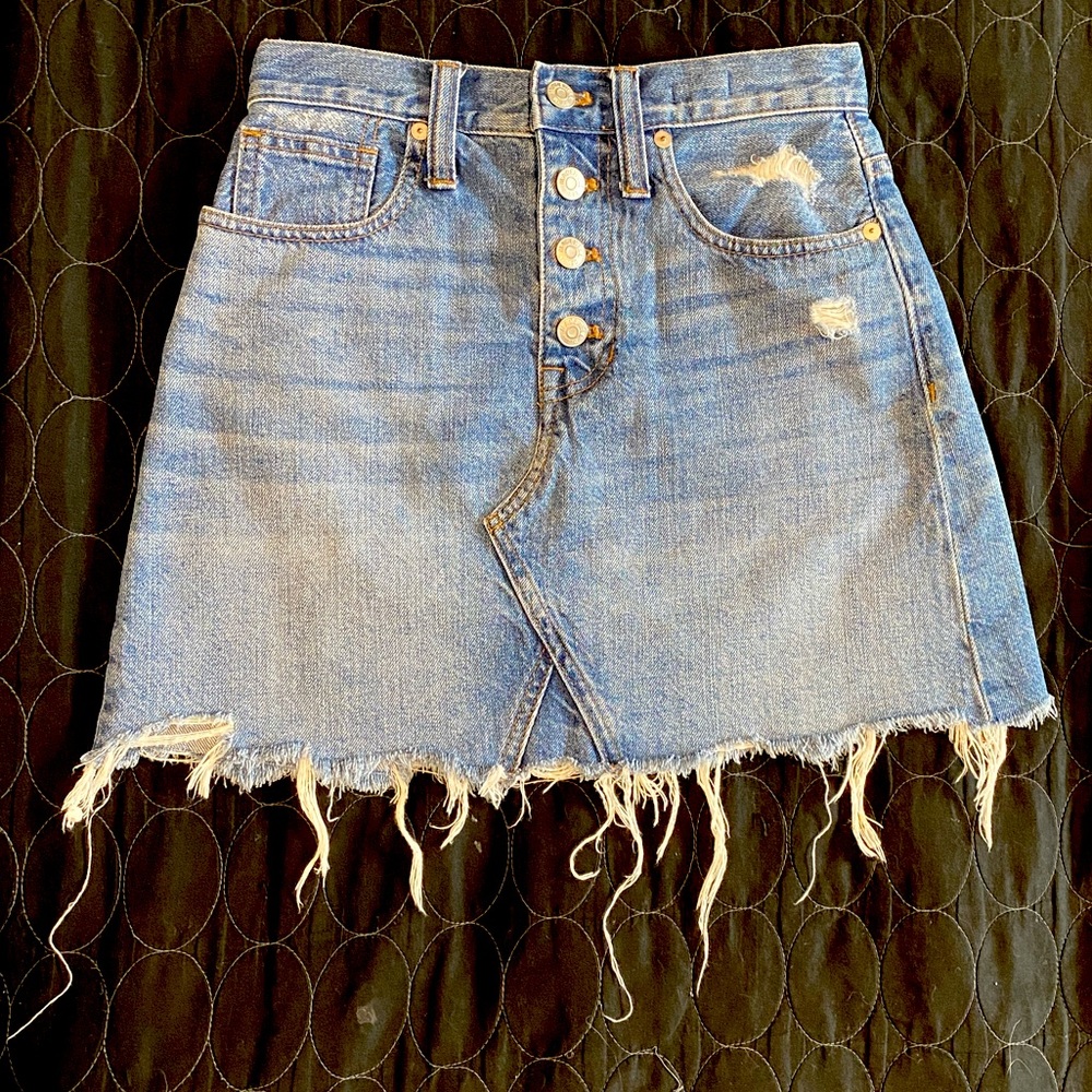 Denim Skirt with Buttons